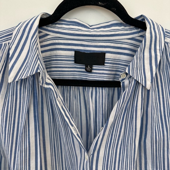 Nili Lotan Blue and White Striped Button Down Shirt 100% Cotton - Picture 7 of 10